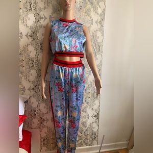 SATIN FLORAL CO ORD SET